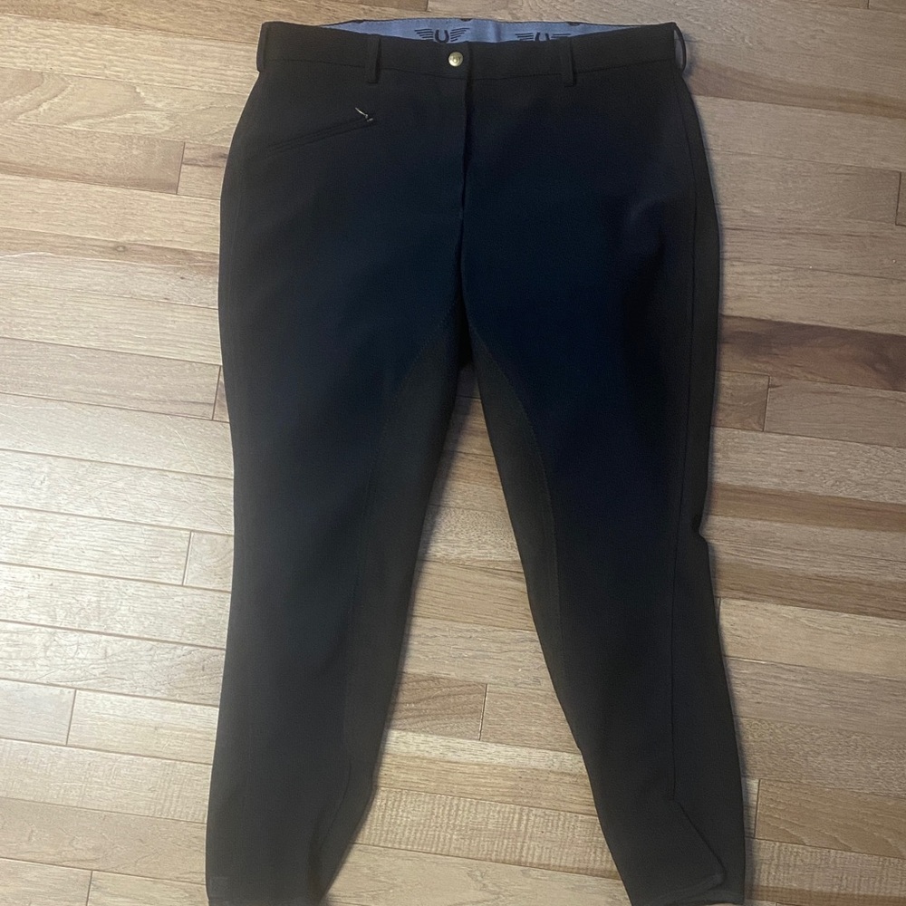 Gutos Equestrian Horse Riding Ribbed Black Pants
